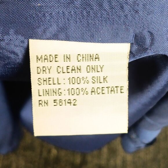 Vintage Talbots Women's Classic Silk Blue Long Sleeve Button Up Midi Dress sz 10 - Picture 13 of 15